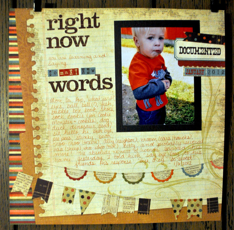Right Now: Words, Jan 2012 (*SHCG MC #2*)