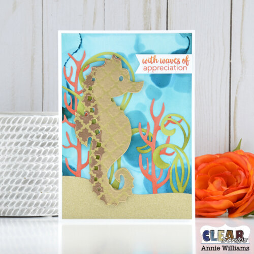Stenciled Seahorse Card