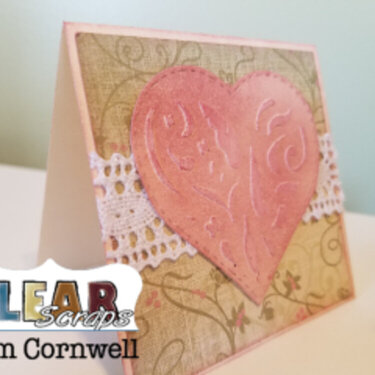 Notecards with Heart Cluster Stencil