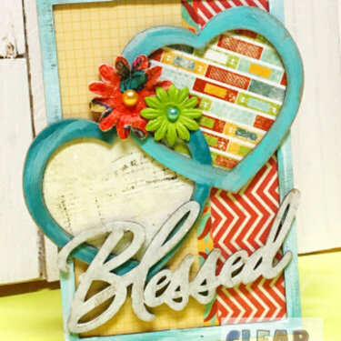 Blessed Chipboard Embellished Valentine Card