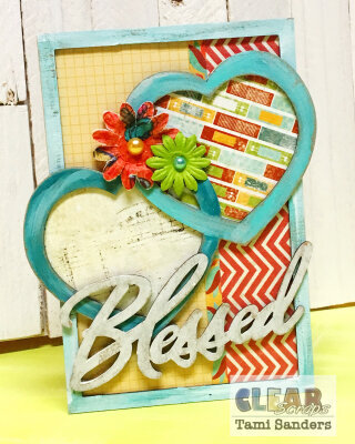 Blessed Chipboard Embellished Valentine Card