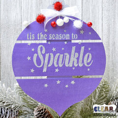 Sparkly Christmas Ornament Sign
