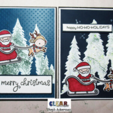 Merry Christmas Stenciled Cards