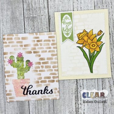 Stenciled Background Cards