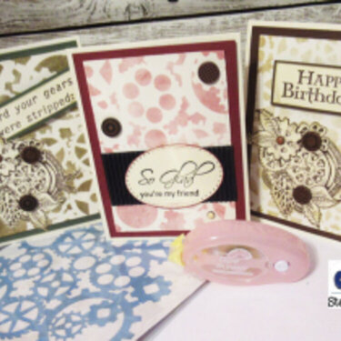 Gears Stenciled Cards