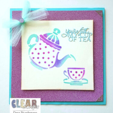 Tea Time Stencil Card