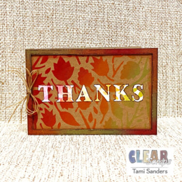 Thanks Card with Twigs and Leaves Stencil