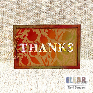Thanks Card with Twigs and Leaves Stencil