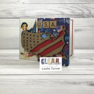 4th of July Card with USA Chipboard