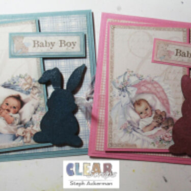 Baby Cards with Bunnies Chipboard Embellishments