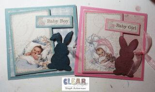Baby Cards with Bunnies Chipboard Embellishments