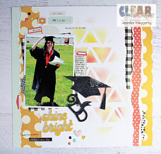 Graduation Chipboard Embellishment Layout