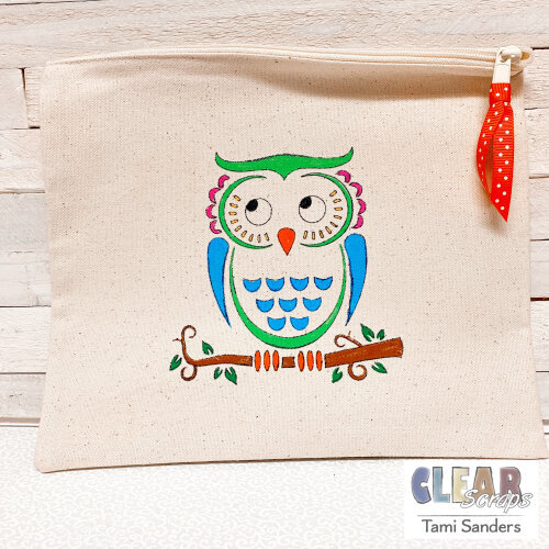 Canvas Bag with Owl Stencil