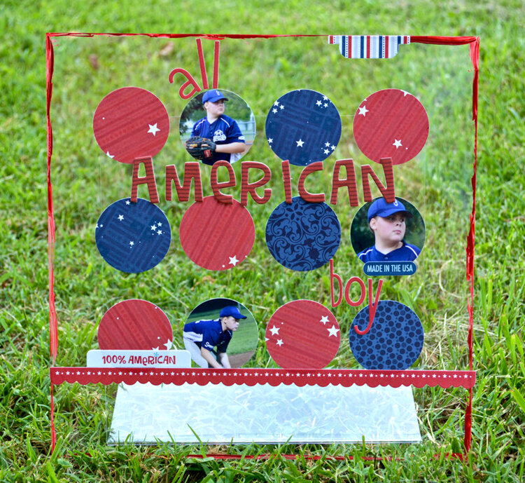 Clear Scraps All American Boy Layout by Pinky
