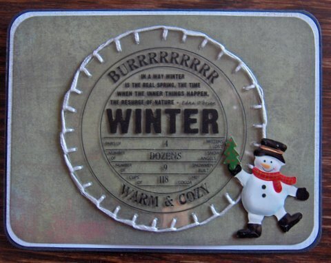 Brrrr Winter Acrylic Card by Clear Scraps DT Cathy
