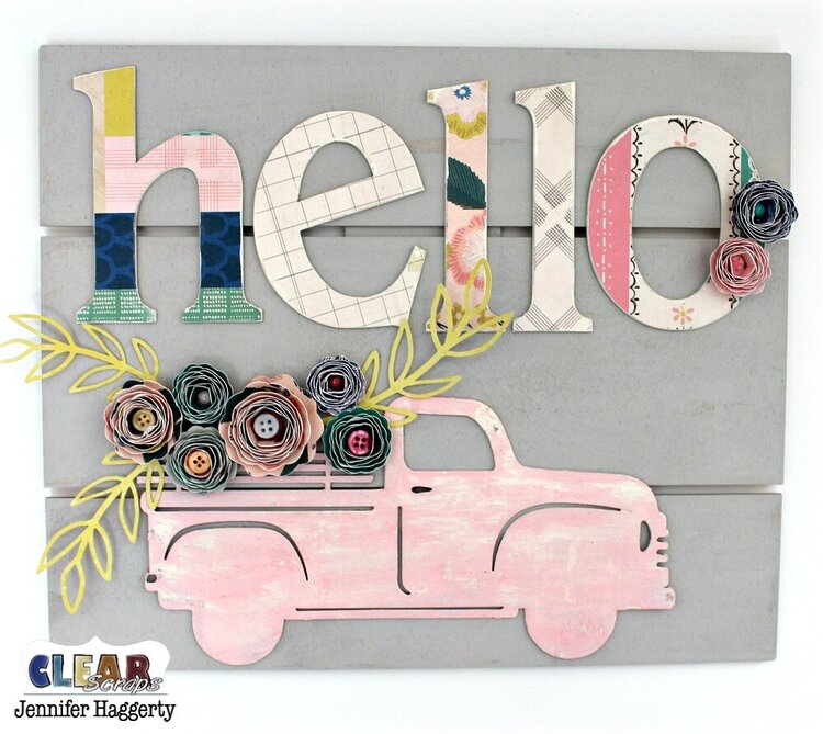 Hello Large Chipboard Embellishment Pallet