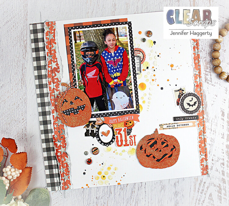 Jack-o-lantern Chipboard Embellishment Layout