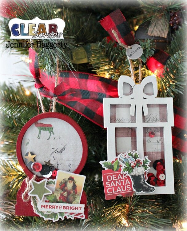 Christmas Ornaments with Mini Shaker Shapes