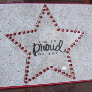 Clear Scraps Acrylic Star Card ~ By Cathy S DT Member
