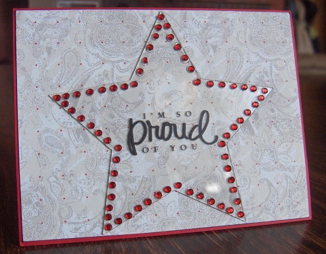 Clear Scraps Acrylic Star Card ~ By Cathy S DT Member
