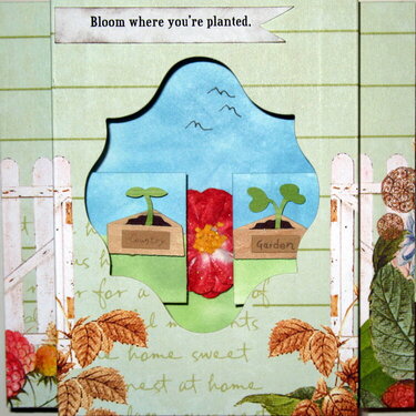 Bloom where you are planted Peek a boo card