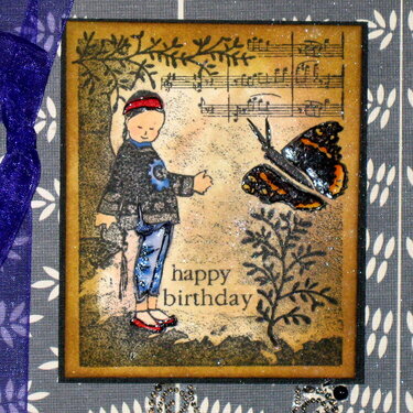 Close up of Penny Black collage card 2