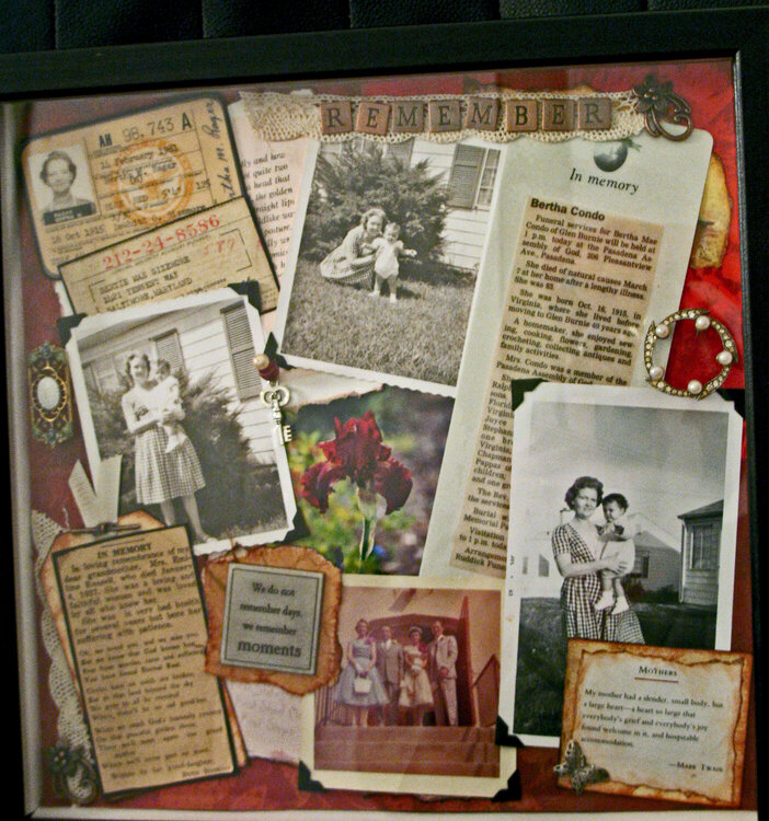 Shadow Box In Memory of my Mother