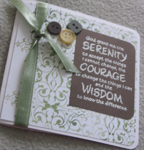 Week 3: Cardmakers Challenge - Serenity Prayer