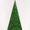Christmas Card - glittering swirls tree