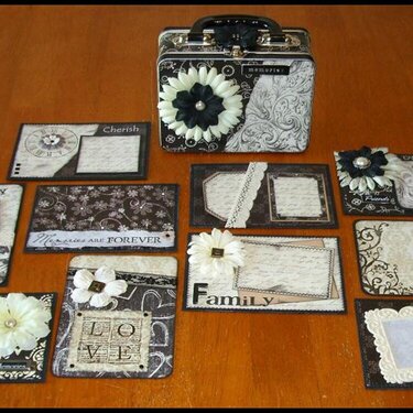 10 b&amp;w cards with pockets