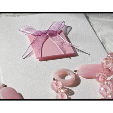 Pink bow handmade greeting card