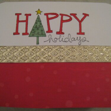 Happy Holidays Gold Ribbon