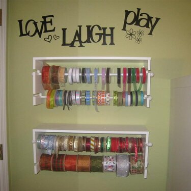 My ribbon shelves