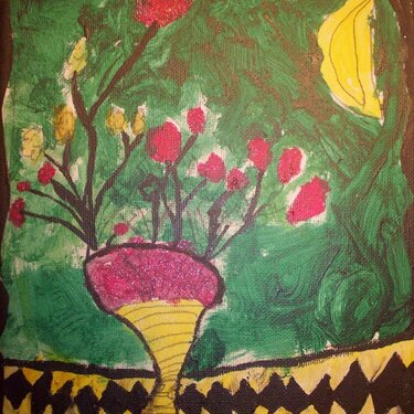 Flower Pot - Painting by 6yr old