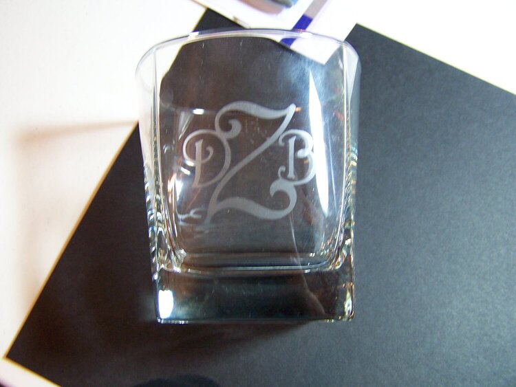 Etched Monogram glass