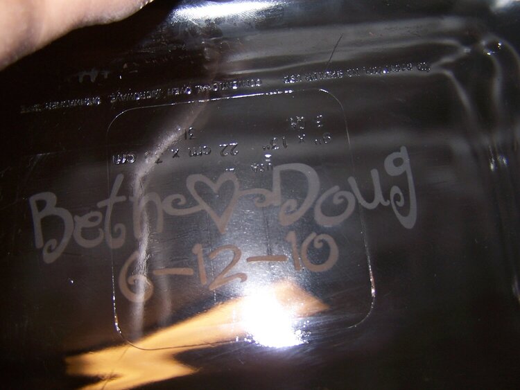 9 X 13 glass etched pan