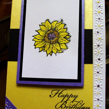 Birthday~August Card Challenge~Yellow/Purple