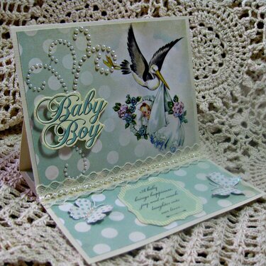 Easel Baby Boy Shower Card