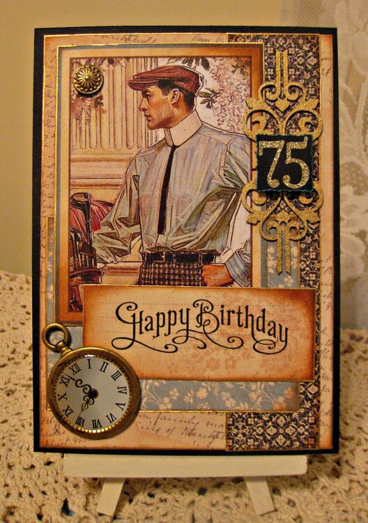 Masculine 75th Birthday Card