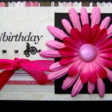 Pink Flower Birthday Card