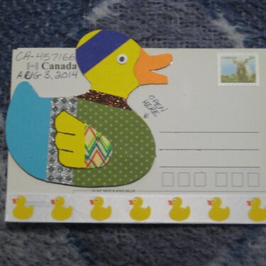 Rubber Ducky on a Postcard