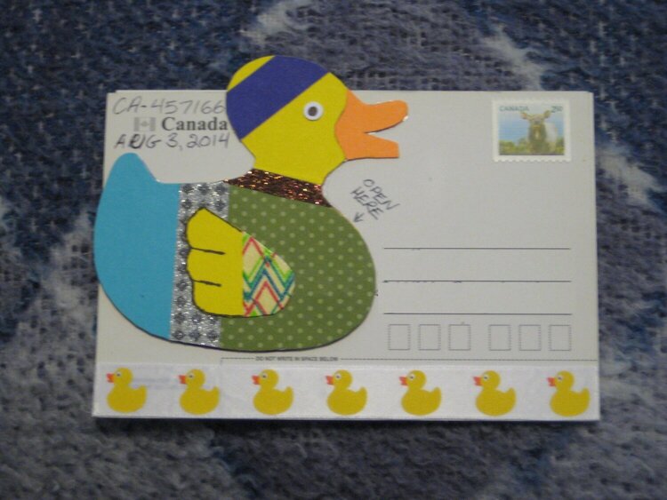 Rubber Ducky on a Postcard