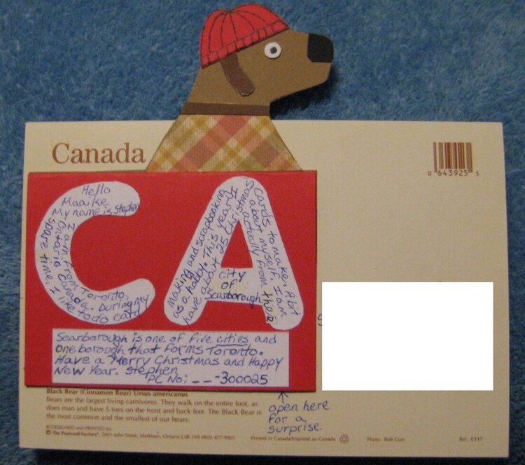 Doggy Pop up on a Postcard