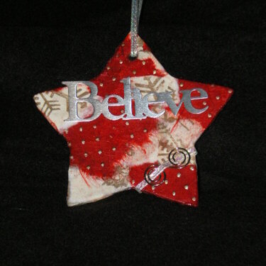 Believe Star christmas ornament