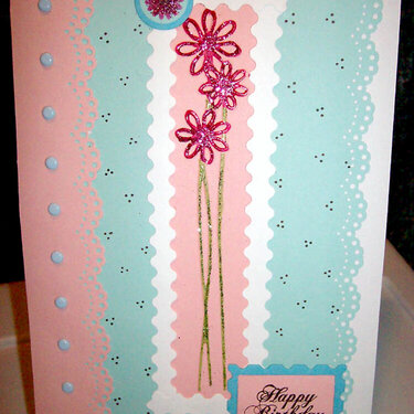 Embossed Floral and lace Birthday