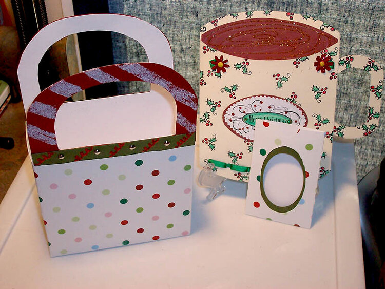 gift bag, gift card holder, and pocket mug