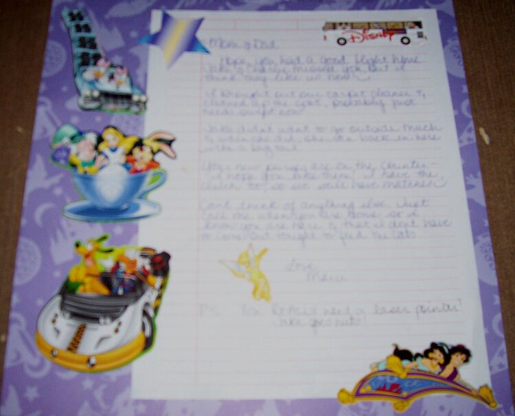 Princess Marci welcome home letter