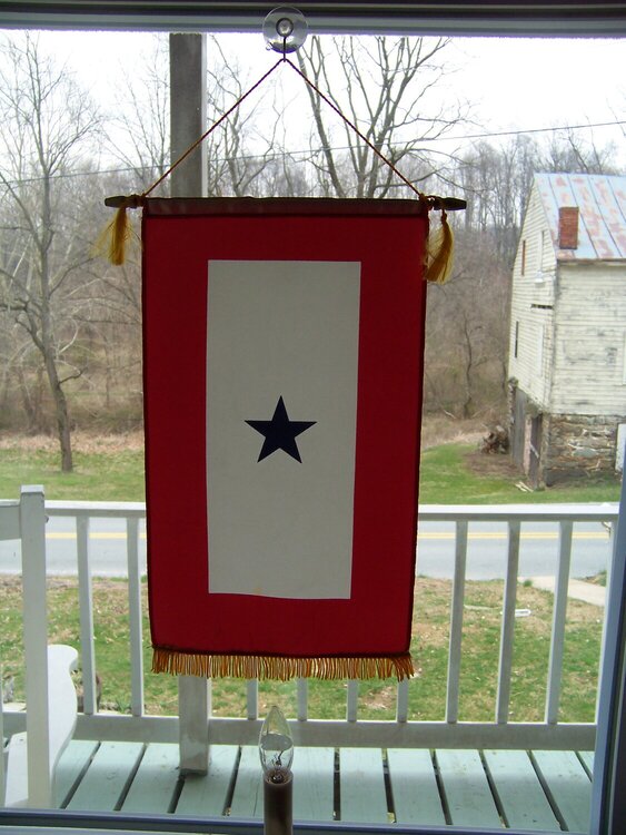 flag for our grandson in our window