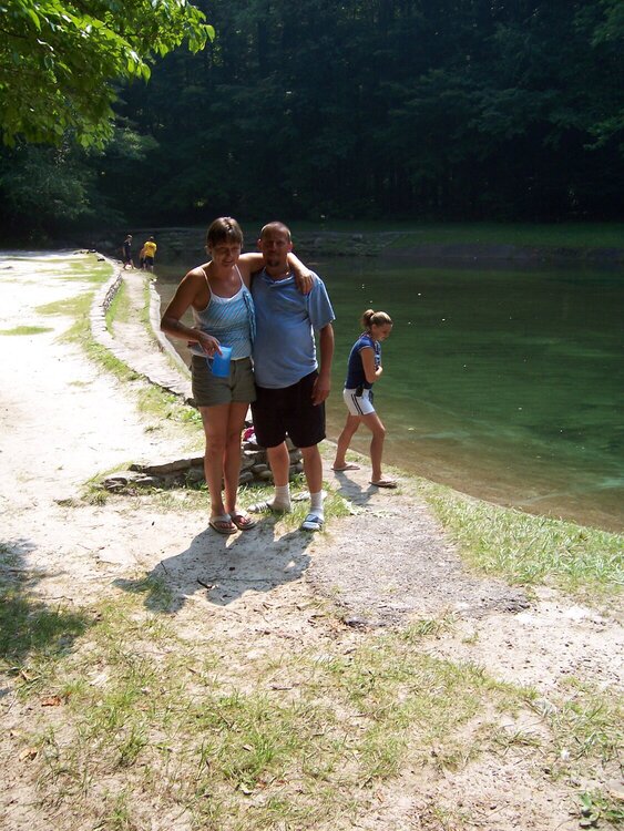 at the lake ,my son and his wife