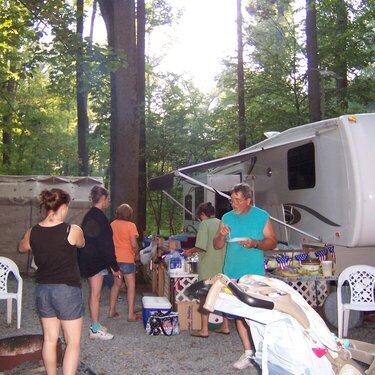 dinner at the campground